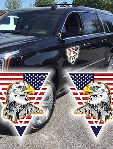  2 stk. amerikansk flaggørn bilklistremerker (venstre) &høyre) patriotiske amerikanske flagg hvithodeørn vinyl vanntette klistremerker for biler, lastebiler, SUV-er, vinduer, dører - store grafiske
