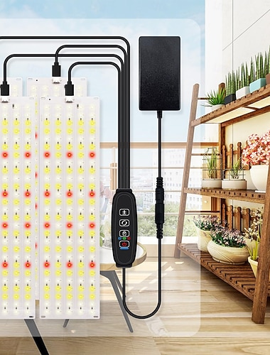  Plantevekstlampe, fullspektret vekstlampe for inneplanter, 270/405/540 LED-vekstlampe med automatisk av/på-timer 3/9/12 timer, 3 lysmoduser, 9 dimbare nivåer, egnet for plantevekst, 2/3/4 stk.