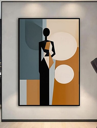  kézzel készített kubista színblokk portré absztrakt falikép kézzel festett absztrakt picasso stílusú geometria lány vászon falikép modern vászonfestmény otthoni faldekoráció