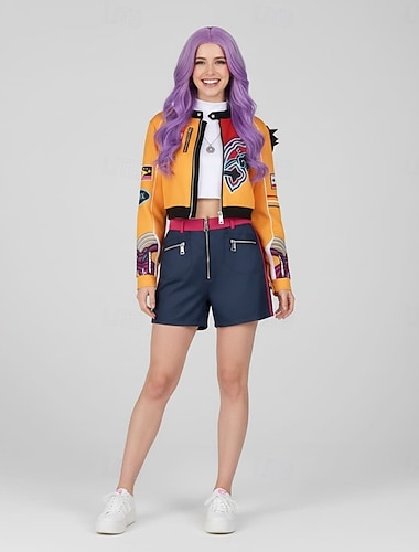  Inspirado en ídolos coreanos Estrella del pop Disfraz Vestido llamativo Ídolo virtual for Mujer Adultos Víspera de Todos los Santos Carnaval Rendimiento Comic Con Exposición de anime