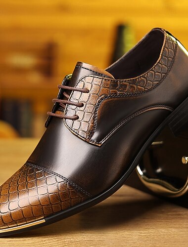  Chaussures marron élégantes pour hommes en similicuir, design tendance pour les occasions décontractées et semi-formelles