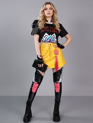  Ispirato agli idoli coreani Idolo Stella pop Costume Costume originale Idolo virtuale for Per donna Adulti Halloween Carnevale Performance Con il fumetto Anime Expo