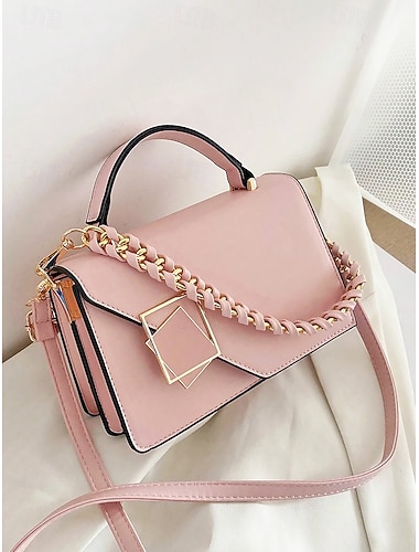  Elegante Damen-Umhängetasche aus Kunstleder, schicke Schultertasche mit Henkel und Kettenriemen, modische, wandelbare Handtasche für Damen, perfekt für Alltag, Urlaub und Partys