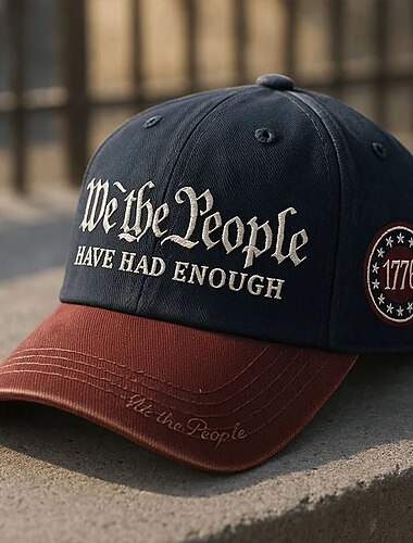  „We the People“-Baseballkappe mit patriotischer Stickerei, Freiheitsmotiv von 1776, verstellbare Vintage-Trikolore-Kappe für Damen und Herren