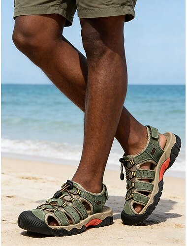  Heren strandsandalen met verstelbare bandjes, sneldrogend materiaal, ideaal voor strand, resort en watersporten.