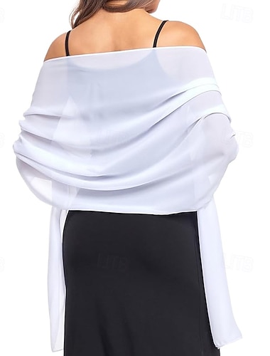  Châles Écharpe Femme Écharpes de Mère Écharpes de Mariée Écharpes d'Invité de Mariage Élégant Dames Style formel Sans manches Chiffon Boléros de Mariage Avec Couleur unie Pour Quotidien Été