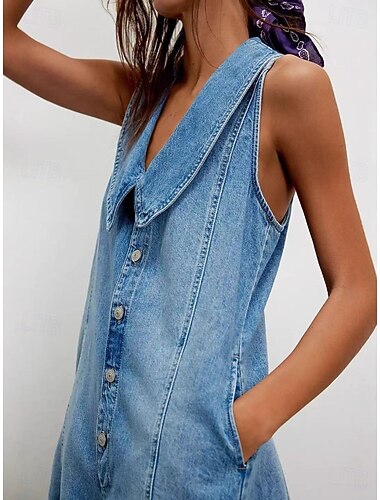  Dames Playsuit Actief Mouwloos Recht Dagelijks Vakantie Ruim Passend blauw Marineblauw Lente