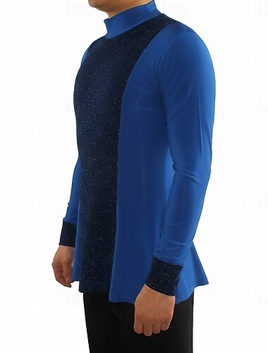  Latinamerikansk dans Topp Veckad Kombination Herr Prestanda Långärmad Polyester / Cotton