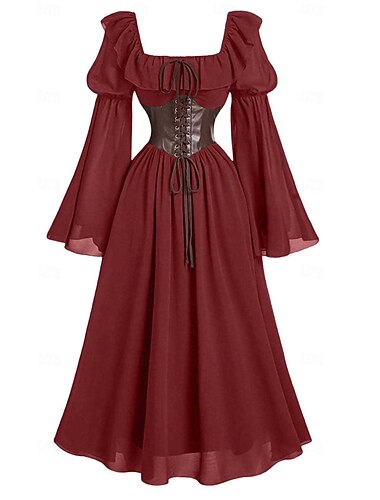  Ρετρό / Βίντατζ Μεσαίωνα Αναγέννησης Φορέματα Μακριά Μανίκια Ξωτικό Φανταχτερή Φόρεμα Γυναικεία Απόκριες Μασκάρεμα Έκθεση Αναγέννησης Ρετρό Θεματικό Πάρτι Ενήλικες Φόρεμα Όλες οι εποχές