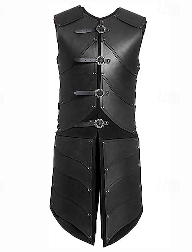  عتيق / معتق العصور الوسطى عصر النهضة الأسلحة والدروع بلا أكمام الفارس Ranger قياس مناسب ملابس تنكرية للجنسين عيد الرعب مهرجان معرض النهضة LARP بالغين خوذة كل الفصول