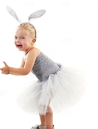  Tutu Gewaad Dieren Konijn paashaas Jurken Grappig Kinderen Voor meisjes Halloween Carnaval Pasen Carnaval Feest Aankleden