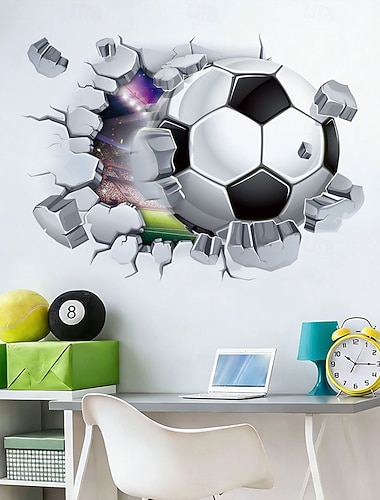  Adesivo murale con partita di calcio estiva, adesivo murale statico per tifosi, adesivo rimovibile per finestre per decorazioni di feste, decorazione dell'atmosfera da bar sportivo per soggiorno,