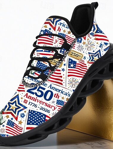  Rote, weiße und blaue Herren-Sportschuhe – Feiern Sie Amerikas 250. Jahrestag mit bequemen und stylischen Schuhen für den 4. Juli und nationale Feiertage