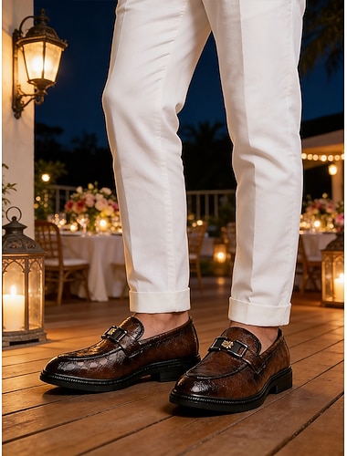  Svarte slip-on loafers i kunstskinn til menn, klassisk stil, ideelle for kvelder på feriesteder og uformelle middagsselskaper