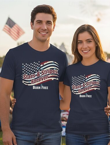  Patriotismi T-paita Graafinen t-paita USA Retro / vintage Patriotismi T-paita 1776–2026 varten Sukupuolineutraali Aikuisten 3D-tulostus varten Itsenäisyyspäivä 4. heinäkuuta Juhla