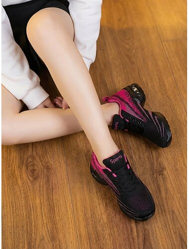  Baskets de danse professionnelles pour femmes avec semelle fendue - chaussures de danse de style sport, idéales pour la pratique de la danse de salon, l'entraînement et les spectacles.