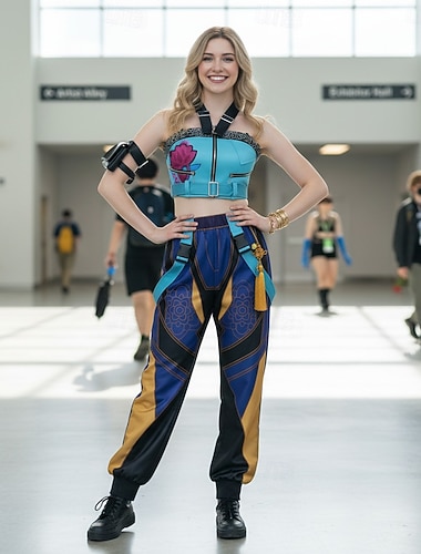  Koreaans idool geïnspireerd Idool Popster Kostuum Feestkleding Virtueel Idool for Dames Volwassenen Halloween Carnaval Prestatie Strip Con Anime Expo