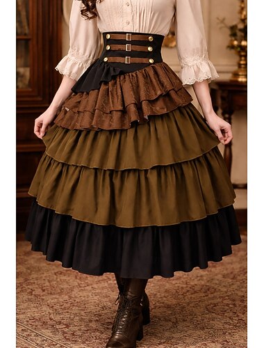  العصور الوسطى عصر النهضة Steampunk الالتفاف يتوهم زي قرصان ملابس تنكرية نسائي عيد الرعب مهرجان أداء LARP رن فير للبالغين الالتفاف