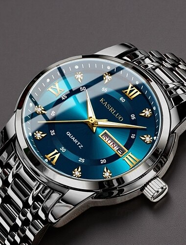  herreklokke, luksuriøs herreklokke med sjarm, strassdekorasjoner, dato- og kalenderfunksjoner, nattlysvisning, fasjonable fritidsklokker for menn, beste herreklokke