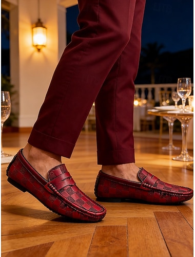  Herreloafers i brunt kunstskinn, moteriktige og allsidige, perfekte for kvelder på feriestedet og avslappede kvelder