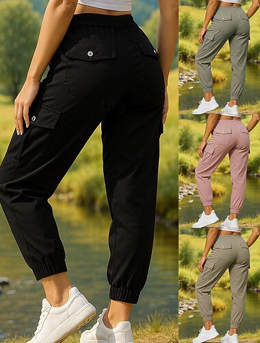 Dames Cargohosen Wandelbroek Lente Herfst Buiten Normale pasvorm Sneldrogend Kleding Onderlichaam Zak Zwart Roze Kamperen&Wandelen Hardlopen S M L XL XXL
