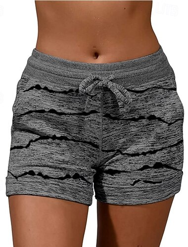  Dámské Tepláky Kalhoty chinos Kraťasy prázdniny Módní Šik ven Krátký Vysoký pas Proužky Elastický pas Potisk Pohodlný Pohodlné Yumuşak Elastické Venkovní Dovolená ulice Vodní modrá Světle šed