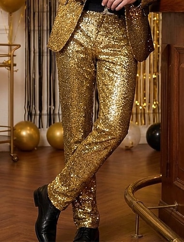  Disco Années 1980 Pantalon Disco Paillettes Déguisement Homme Costume de Carnaval Mascarade Club Soirée Performance Adulte Pantalon Toutes saisons