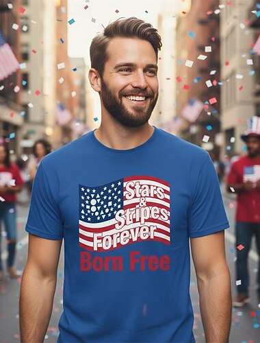  Patriotico T-shirt Maglietta grafica USA Retrò Vintage Patriotico Corte 1776-2026 per Unisex Adulti Stampa 3D  per Giorno dell'Indipendenza / 4 Luglio 4 Luglio Feste