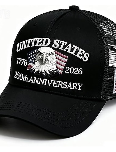  USA-Mesh-Cap mit Stickerei zum 250-jährigen Jubiläum, Baseballkappe im Vintage-Stil, patriotische Kappe mit Adlermotiv zum 250-jährigen Jubiläum der USA.