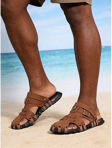  Bekväma slip-on-strandsandaler för män, perfekta för avkopplande strandsemestrar