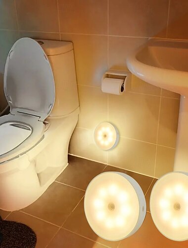  Kabelloses LED-Nachtlicht mit Bewegungssensor, tragbar, wiederaufladbar, für Schlafzimmer, Wohnzimmer, Esszimmer, warmes Licht