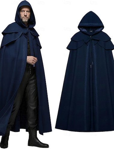  قوطي عتيق / معتق العصور الوسطى طول الأرض الرأس الفارس ملابس تنكرية للجنسين عيد الرعب مهرجان مناسب للحفلات حفلة تنكرية معرض النهضة بالغين عباءة كل الفصول