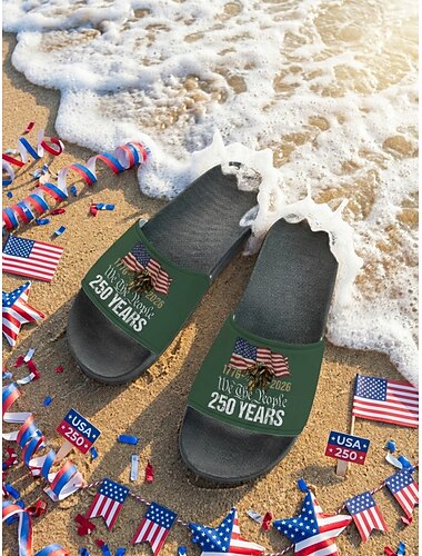  USA-Sandalen für Herren zum 250-jährigen Jubiläum – bequeme, patriotische Schuhe mit Flaggenmuster für Strand, Grillpartys, Paraden und Sommerfeste