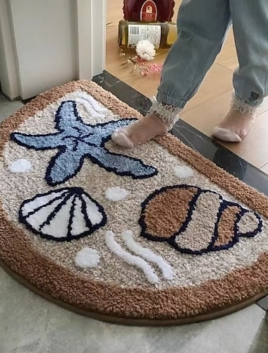  Blumenmuster-Badematte, saugfähige Fußmatte, schnelltrocknend, weich gepolstert, rutschfeste Duschmatte