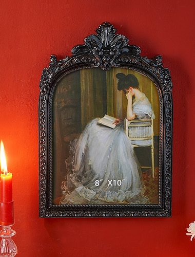  1 Stück, dekorativer, bogenförmiger Fotorahmen im europäischen Stil mit Spitzenverzierung, geeignet zur Präsentation und Dekoration von Fotos, z. B. bei Hochzeiten, Partys und anderen Anlässen.