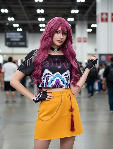  Inspirado en ídolos coreanos Ídolo Estrella del pop Disfraz Vestido llamativo Ídolo virtual for Mujer Adultos Víspera de Todos los Santos Carnaval Rendimiento Comic Con Exposición de anime