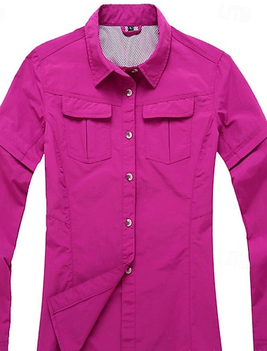  Naisten Kauluspaita vaellukseen Pitkähihainen Sänkyjen avaus Topit Ulko- Vedenkestävä Tuulenkestävä Kevyt Syksy Nylon Armeijan vihreä Khaki Ruusun punainen Telttailu / Retkely / Luolailu Juoksu