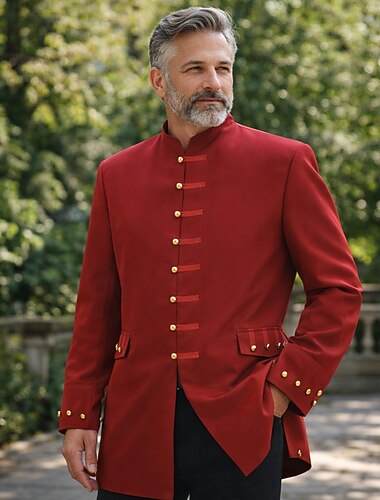  Rétro Vintage Rococo Victorienne Vêtements d'extérieur Manches longues Tenue royale Déguisement Homme Halloween Carnaval Foire de la Renaissance LARP Adultes Haut Toutes saisons