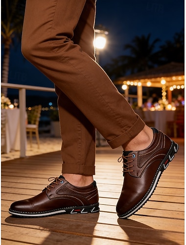  Slip-on-sko i kunstskinn for menn, elegante og avslappede, ideelle for kvelder på feriestedet og middagsselskaper