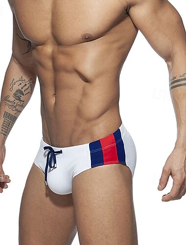  Miesten Vakio Uimashortsit Uimahousut Brief-uimahousut Värien estäminen Kurenauha Nopea kuivuminen Venyvä Hengittävä Hihaton Alaosat Lainelautailu Vesiurheilu Uinti Kesä