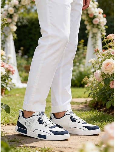  scarpe da ginnastica casual da uomo in similpelle, comode ed eleganti per matrimoni in giardino, ideali per invitati informali
