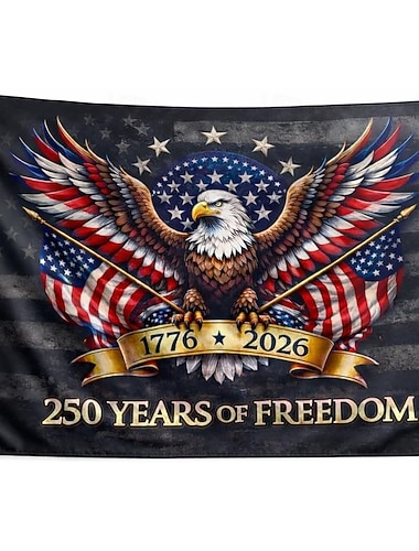 Drapeau commémoratif du 250e anniversaire des États-Unis, drapeau patriotique léger à une seule couche pour l'extérieur, drapeau commémoratif de la fête de l'indépendance américaine 1776-2026