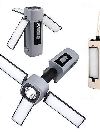  hopfällbara LED-campinglampor uppladdningsbara, LED-campinglykta med 6 belysningslägen, bärbar ficklampa, multifunktionella tältlampor för camping, vandring, fiske, nödsituationer