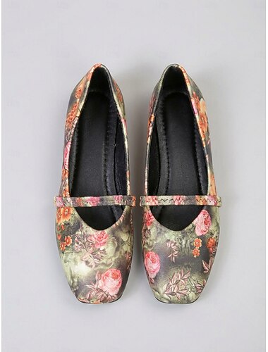  Blomsterprintede Mary Jane-sko til dame – avslappet stil med stropper, komfortable hverdagssko for damer, ideelle for reiser, teselskaper og uformelle utflukter. &daglig bruk