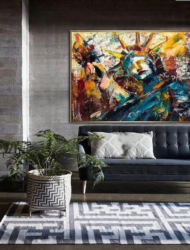  Handgemaltes Ölgemälde auf Leinwand, moderne abstrakte Pop- und Street-Art-Wanddekoration für die Wohnungseinrichtung, auf Keilrahmen gespannt / gerolltes, ungespanntes Gemälde