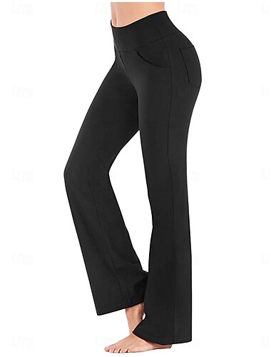  Dames Brutaal Broek Vrijetijdsbroek Modieus Streetwear Basic Volledige lengte Hoge taille Effen Zak Elastische taille Comfort Hoge Elasticiteit Dagelijks Vakantie Sportschool Zwart Wit Bordeaux Groen