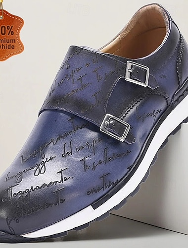  Elegante, marineblaue Designer-Herrenschuhe aus echtem Leder, formelle Doppelmonk-Schuhe für Hochzeiten, luxuriöses Schuhwerk für Bräutigam und Hochzeitsgäste
