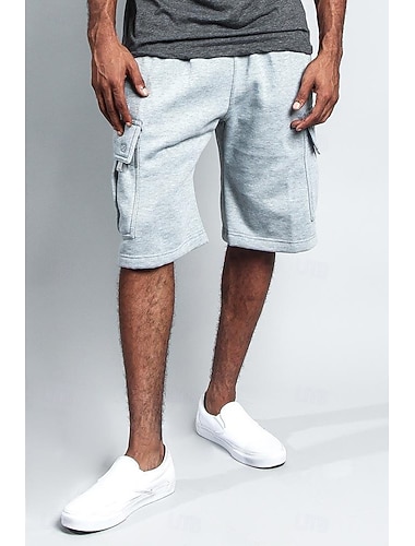  Herren Cargohose Cargohosen Cargo-Shorts Shorts Freizeitshorts Tasche Elastischer Bund Einfach Komfort Knielang Lässig Outdoor Streetwear Mode Streetwear Blau Weiß Mikroelastisch