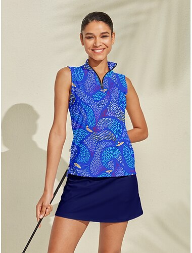  Naisten Poolopaita Koboltin sininen Hihaton Topit Naisten Golfasut Vaatteet Asut Vaatteet