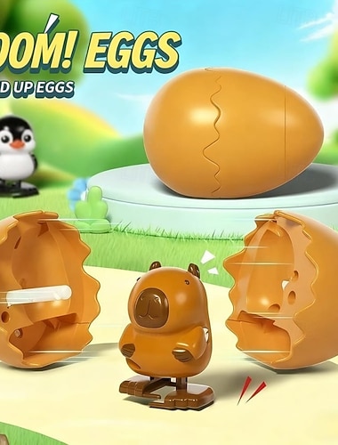  Ostergeschenk-Ei mit Aufziehmechanismus: Überraschungsei mit Tierschlüpffunktion, Dinosaurier-Ei-Schlüpfspielzeug, durch Drehen schlüpft ein laufendes Tier, wiederverwendbares Uhrwerkspielzeug für